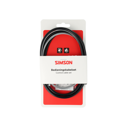 Simson S020227 versnellingskabelset compleet S.A. / Gazelle zwart