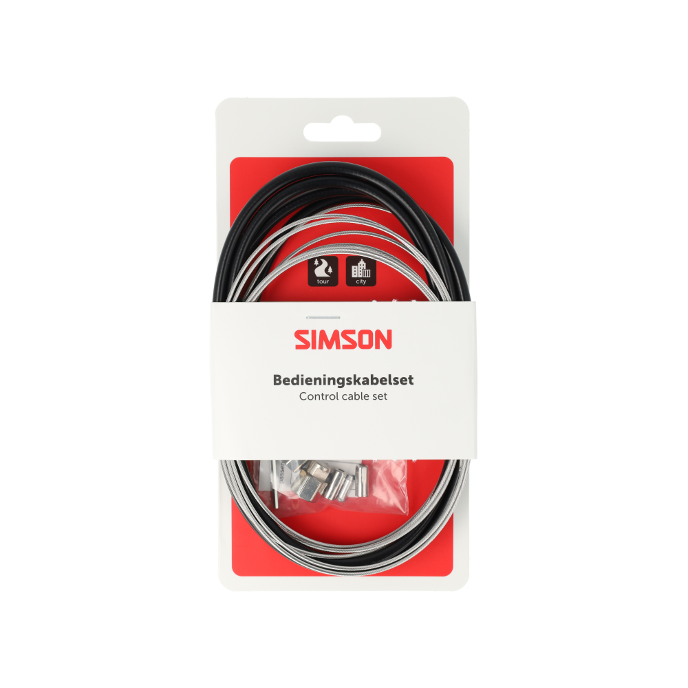 Simson S020229 remkabelset compleet RVS Shim. Nexus rollerbrake zwart