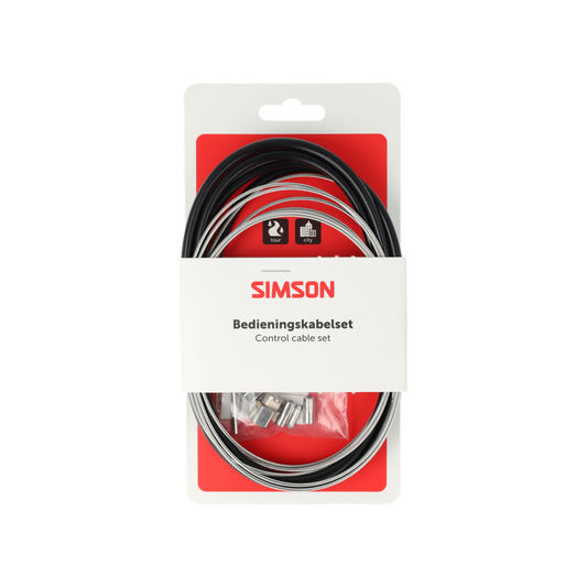 Simson S020229 remkabelset compleet RVS Shim. Nexus rollerbrake zwart