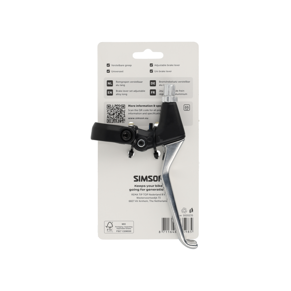 Simson S020235 remhendelset verstelbaar lange greep alu/zwart