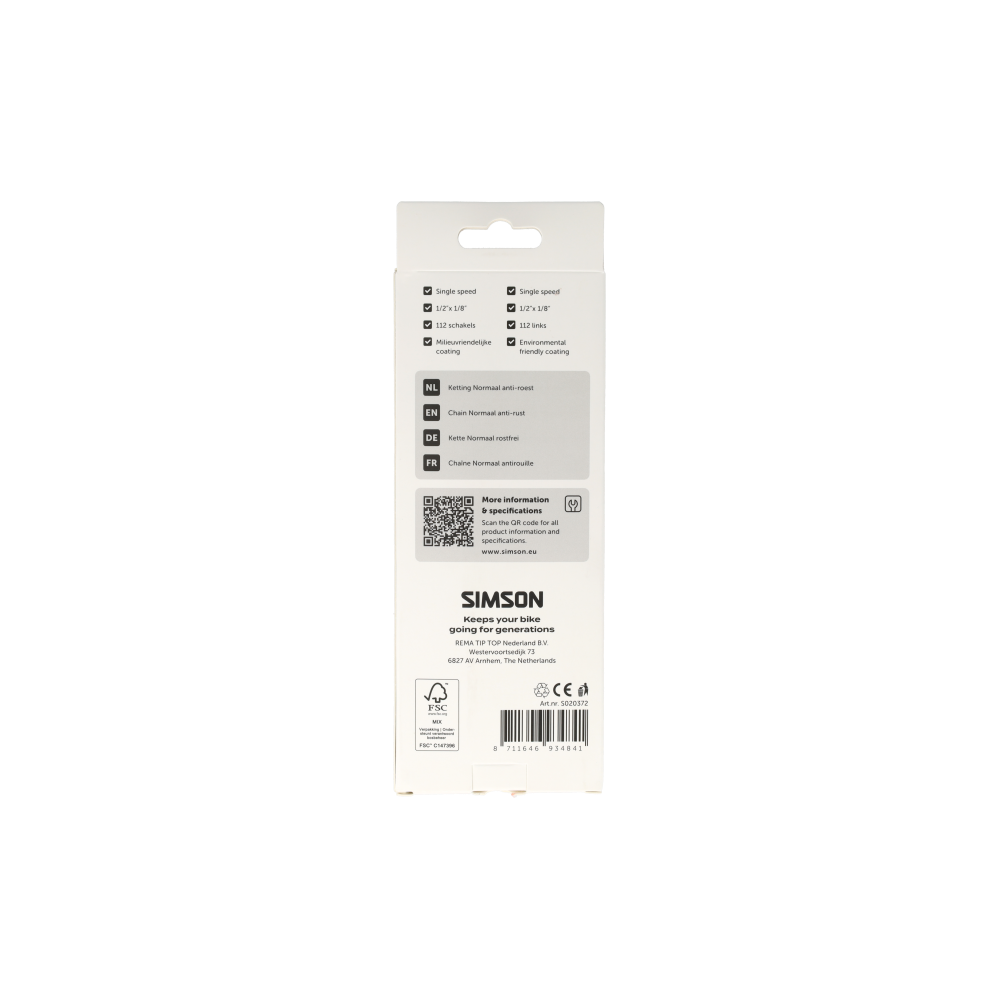 Simson S020372 ketting Normaal Anti-roest
