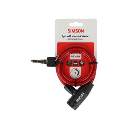 Simson S020838 spiraalkabelslot kinder 8mm x 90cm