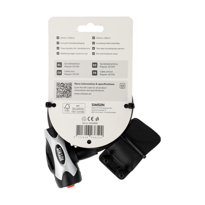 Simson S020839 spiraalkabelslot Regular size XL 10mm x 150cm