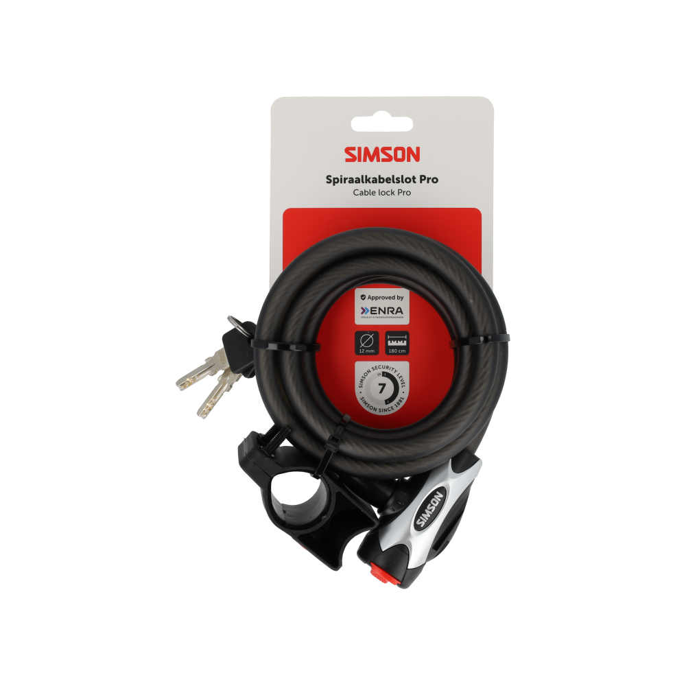 Simson S020840 spiraalkabelslot Pro size XXL 12mm x 180cm
