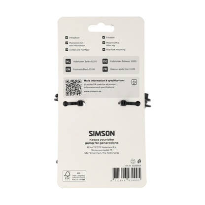 Simson S020919 voetrusten zwart 1110S