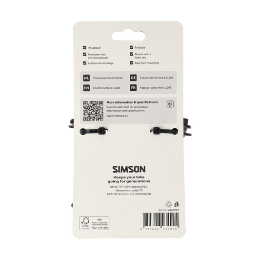 Simson S020919 voetrusten zwart 1110S