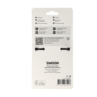Simson S020920 voetrusten zwart 1118 op as