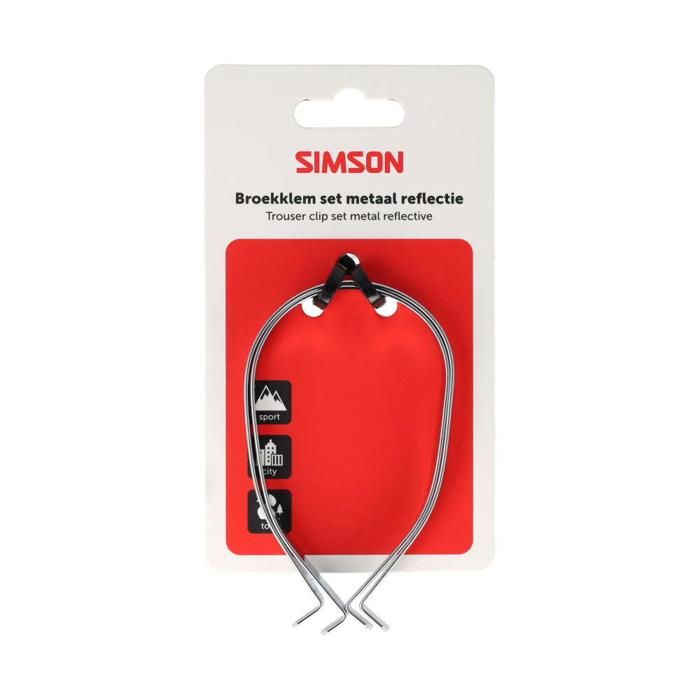 Simson S020926 broekklemmen metaal met reflectie