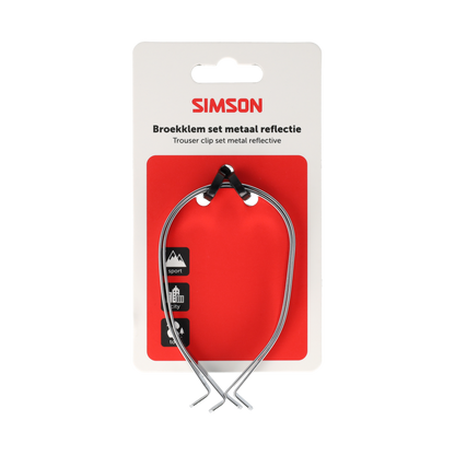Simson S020926 broekklemmen metaal met reflectie