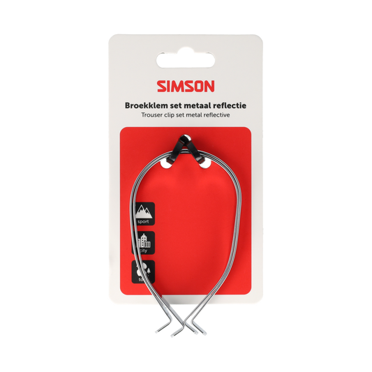 Simson S020926 broekklemmen metaal met reflectie