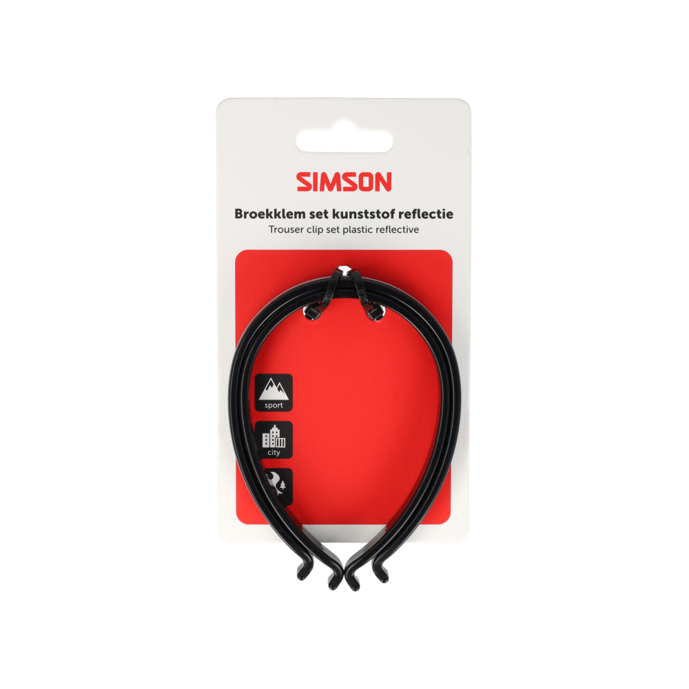Simson S020930 broekklemmen kunststof met reflectie