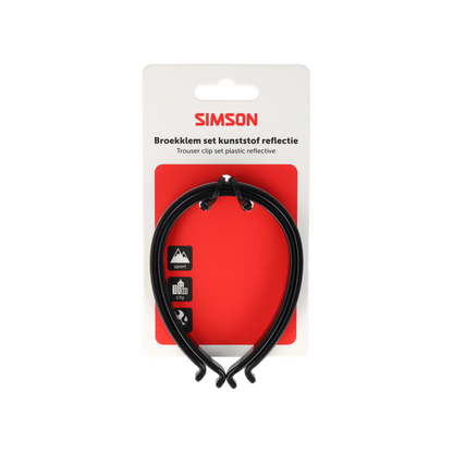 Simson S020930 broekklemmen kunststof met reflectie