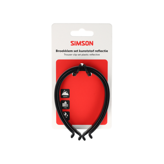 Simson S020930 broekklemmen kunststof met reflectie