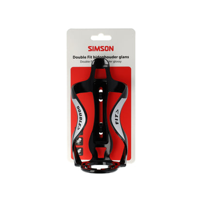 Simson S021060 Double Fit fles- en bidonhouder glans zwart