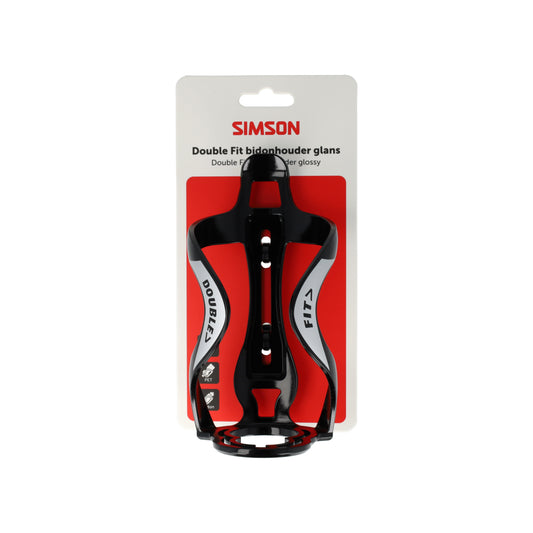 Simson S021060 Double Fit fles- en bidonhouder glans zwart