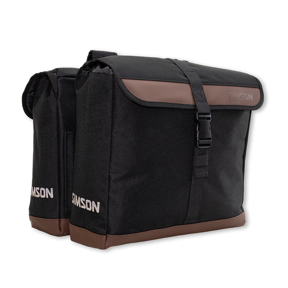 Simson S021067 Urban dubbele fietstas – 35L – Night Black