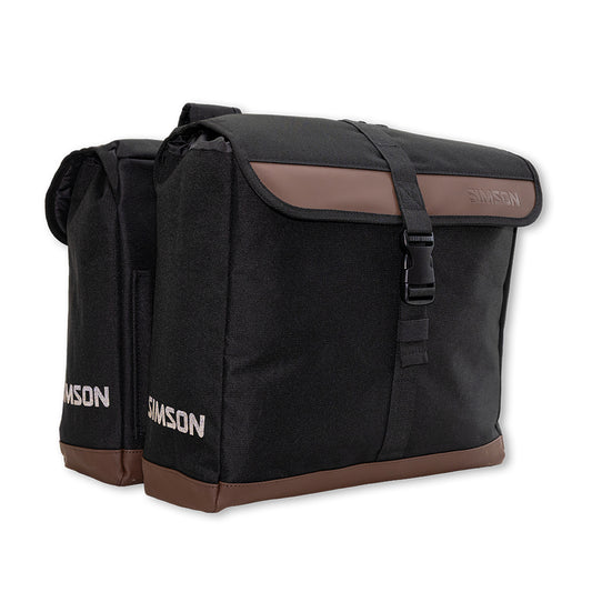 Simson S021067 Urban dubbele fietstas – 35L – Night Black