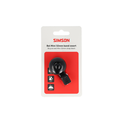 Simson S021228 bel Mini 32mm flex-band bevestiging zwart