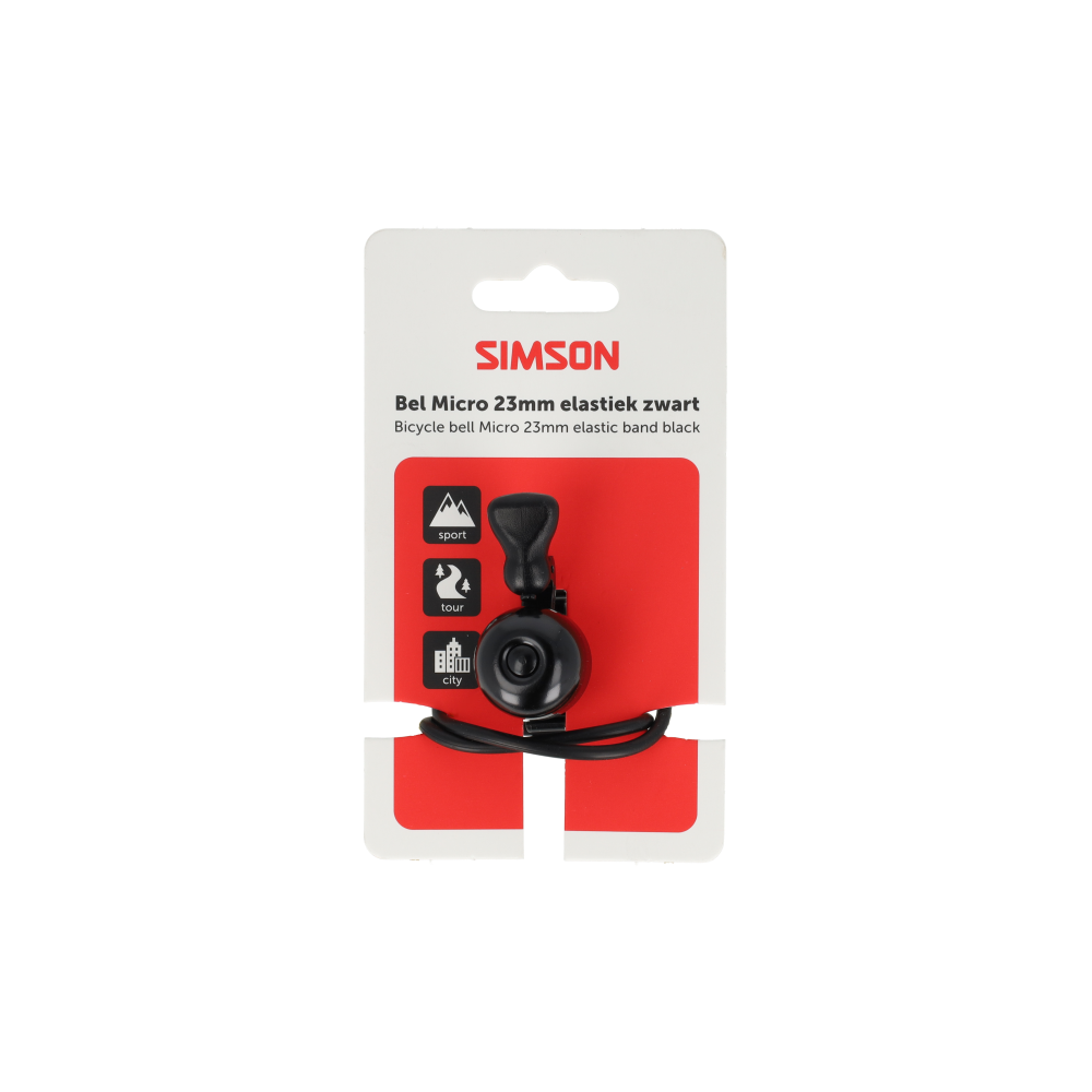 Simson S021230 bel Micro 23mm rubber elastiek bevestiging zwart