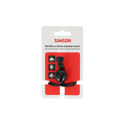Simson S021230 bel Micro 23mm rubber elastiek bevestiging zwart