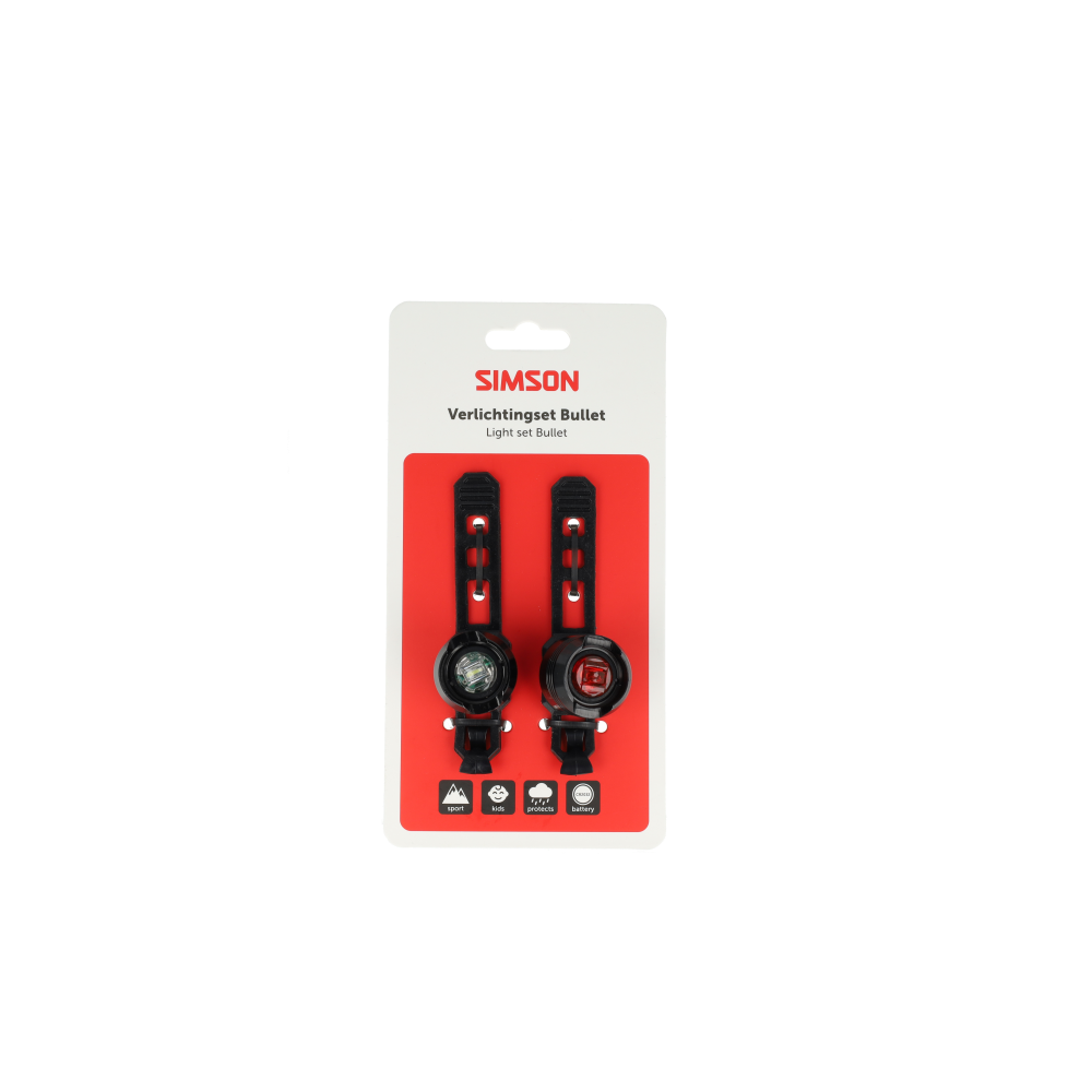 Simson S022009 batterij LED set Bullet 1 LED 2.5 LUX/1.5 LUX