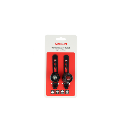 Simson S022009 batterij LED set Bullet 1 LED 2.5 LUX/1.5 LUX