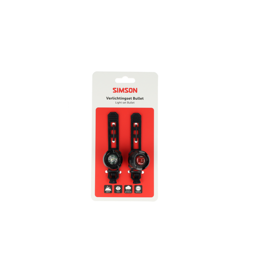 Simson S022009 batterij LED set Bullet 1 LED 2.5 LUX/1.5 LUX