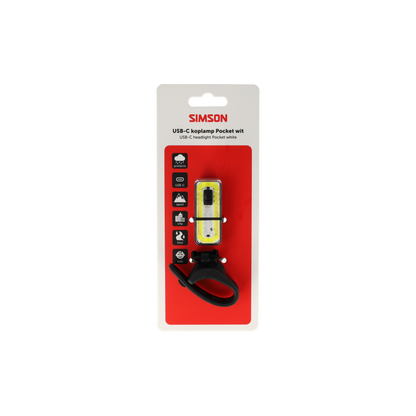 Simson S022031 koplamp Pocket USB-C LED wit