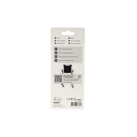 Simson S022031 koplamp Pocket USB-C LED wit