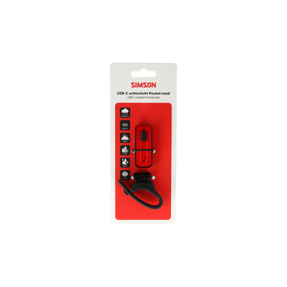 Simson S022032 USB-C LED lamp Pocket rood