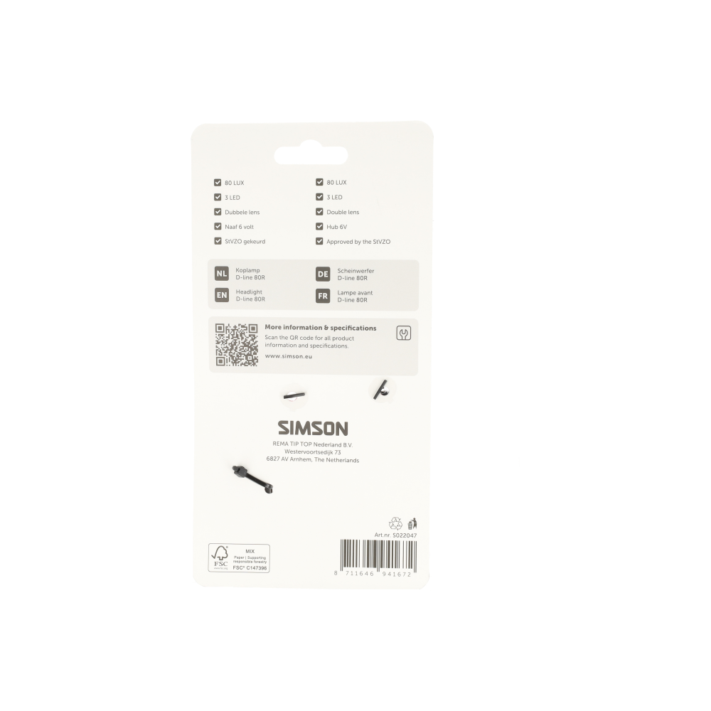 Simson S022047 Aurora koplamp D-line 80R