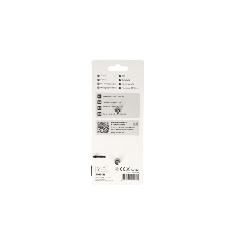 Simson S022059 Aurora achterlicht E-line E150C-BT