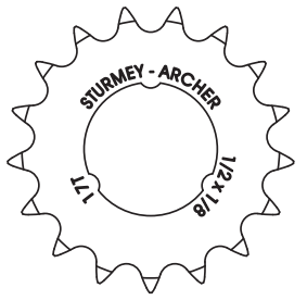 SA HSL 846 tandwiel 17T.  1/2x1/8" vlak