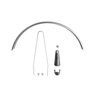 Eurofender spatbord achter Snello 28" - 51 mm. zilver