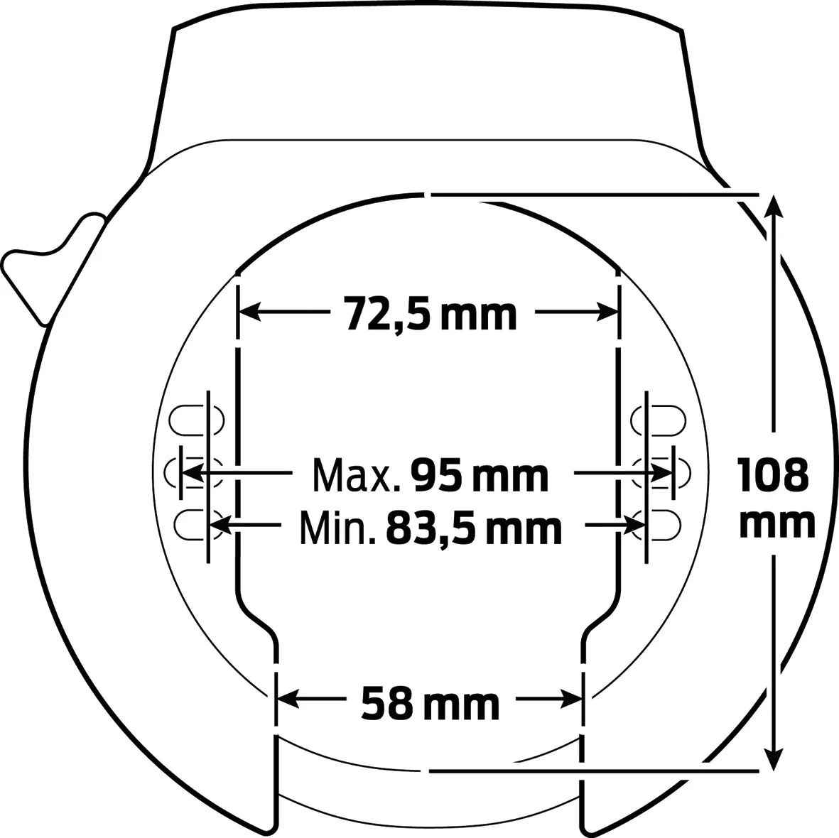 AXA Atlas L ringslot zwart oem