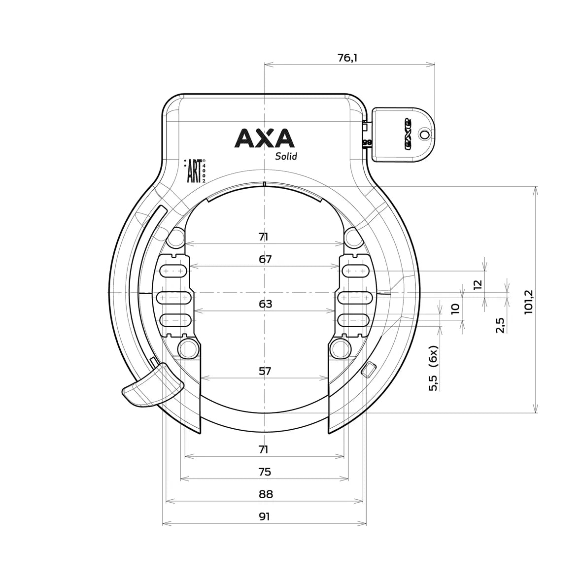 AXA Solid ringslot gelijksluitend wp ART2** - alleen per 20 stuks