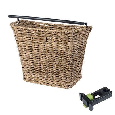 Basil 19041 Bremen RL fietsmand voorop KF + stuurpenhouder seagrass