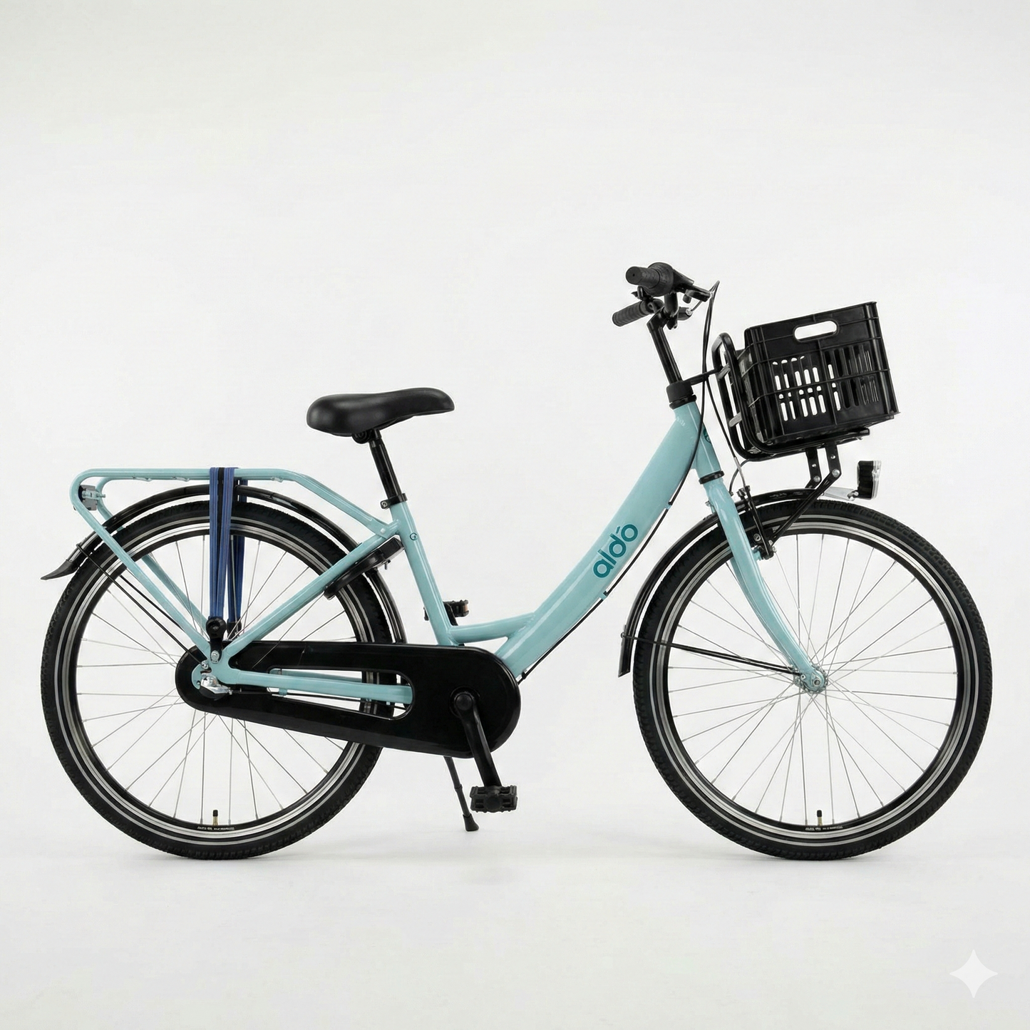 ALDO Wave Carino 24" meisjesfiets 3GRN - pastelturquoise 'mint' + krat. drager en binder