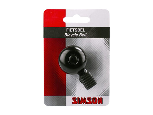 Simson 021229 fietsbel mini 32 mm. zwart vaste kunststof bevestiging
