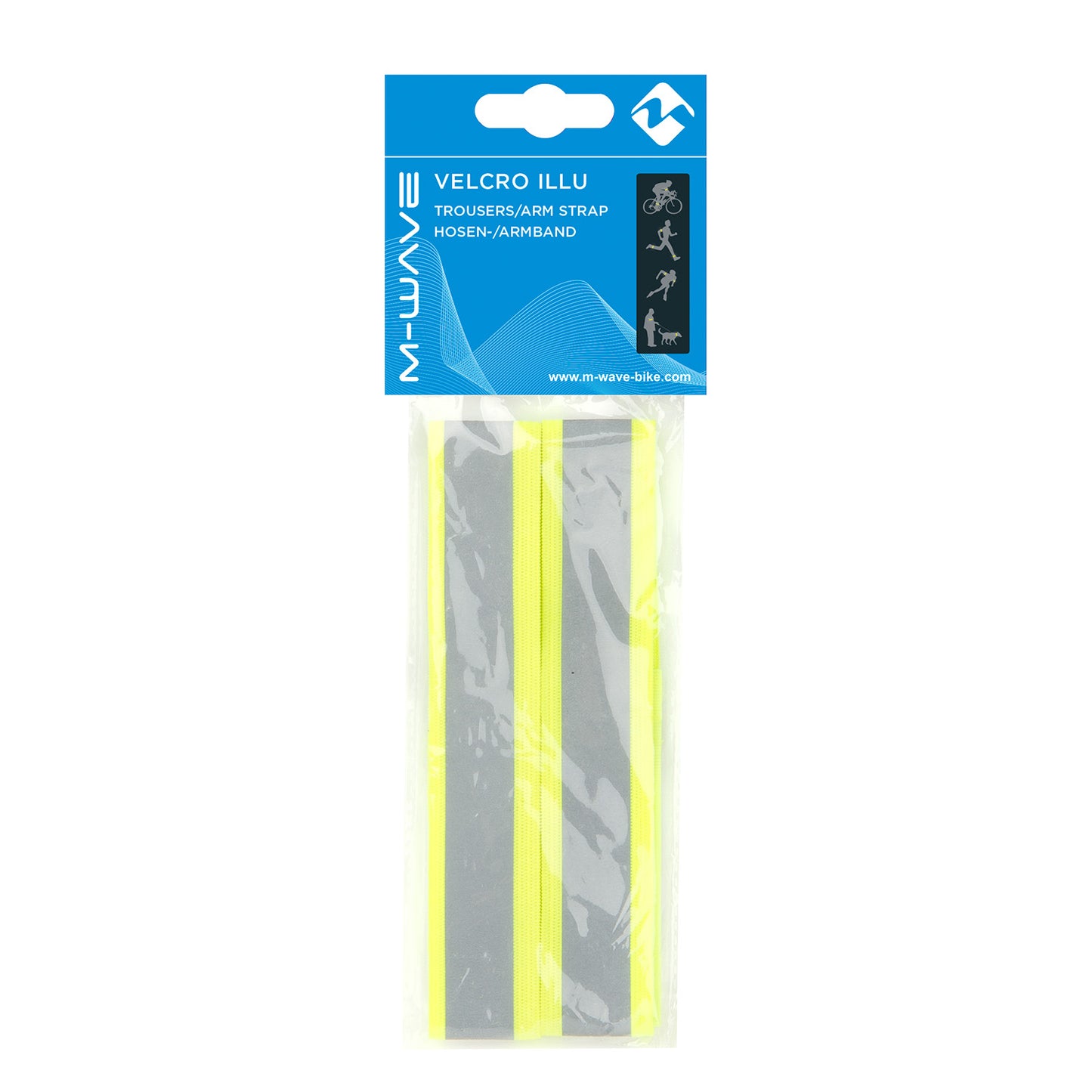 M-Wave veiligheids arm-/beenband met reflectie strepen en klitteband