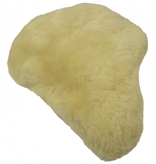 Zadeldek schapenvacht beige / wit