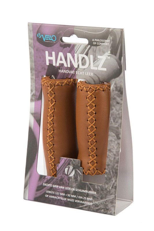 Velo handvatten VLG-617A leer 92/127 mm. bruin