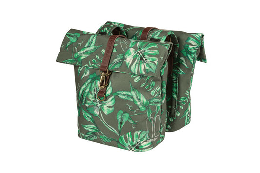 Basil 18083 Ever-Green dubbele fietstas 28-38L. thyme groen