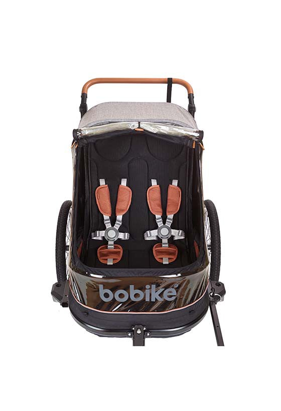 Bobike trailer 2-in-1 fiets & stroller grey