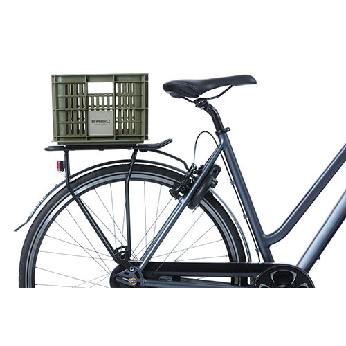 Basil 21112 Crate S fietskrat gerecycled kunststof small 17,5L moss green