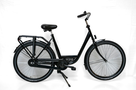 ALDO bedrijfsfiets 26" 50 cm. kleur: zwart (+ Ursus Hopper dubb. + Shimano stuurslot) Alu uitvoering