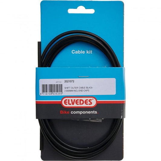 Elvedes 2021072 schakel buitenkabel zwart 2000 mm. incl. 2 ferrules