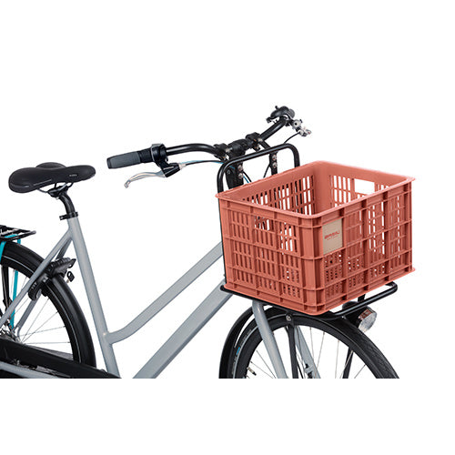 Basil 21137 Crate M fietskrat gerecycled kunststof medium 29,5L terra red