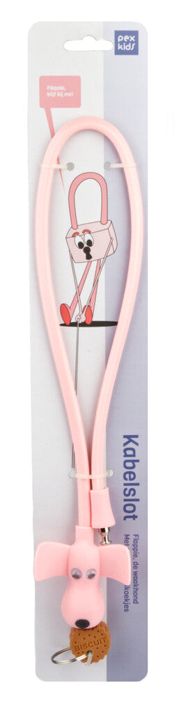 PexKids fietsslot siliconen roze Flappie