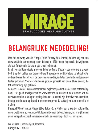 Mirage accutas E-bike Battery Safe "Michel"